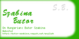 szabina butor business card